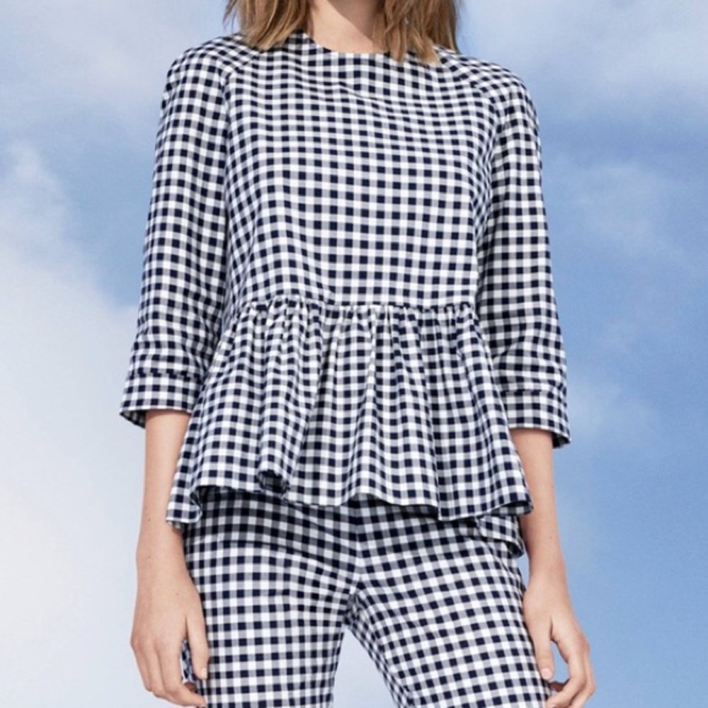 Victoria Beckham for Target Gingham Peplum Top